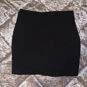 Black spandex mini skirt